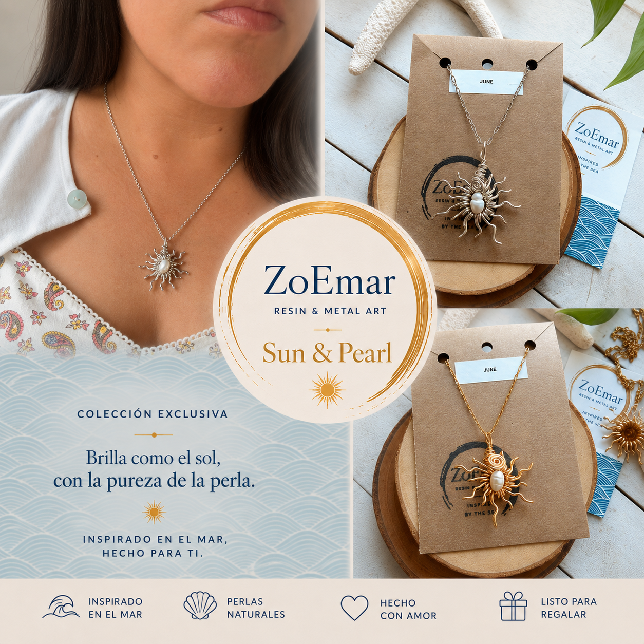 Sun & Pearl Necklace