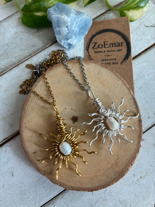 Sun & Pearl Necklace
