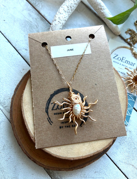 Sun & Pearl Necklace