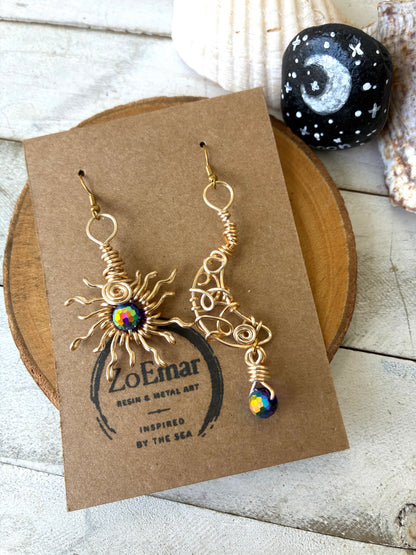 Sun and Moon Earings