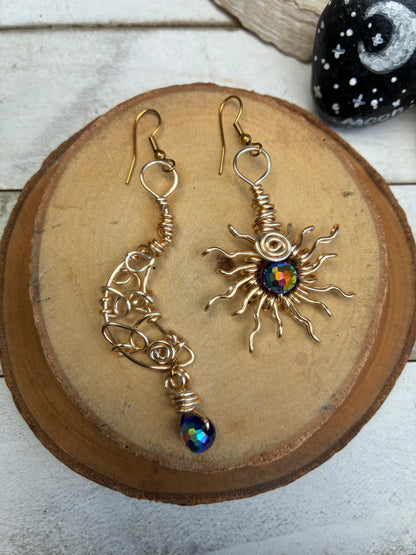 Sun and Moon Earings
