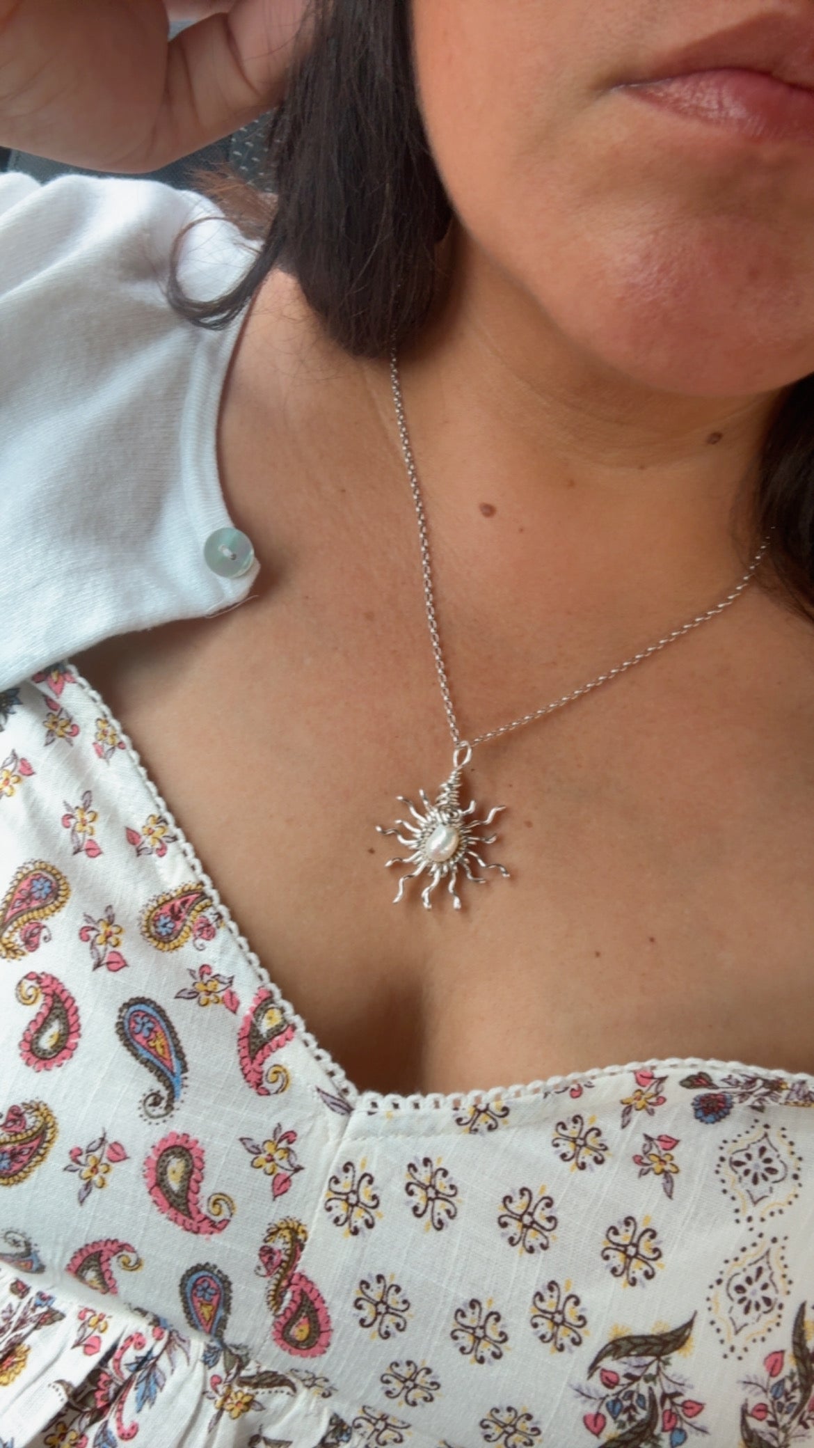 Sun & Pearl Necklace