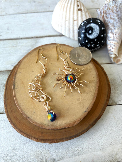 Sun and Moon Earings