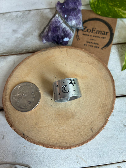 Moon & Star Ring