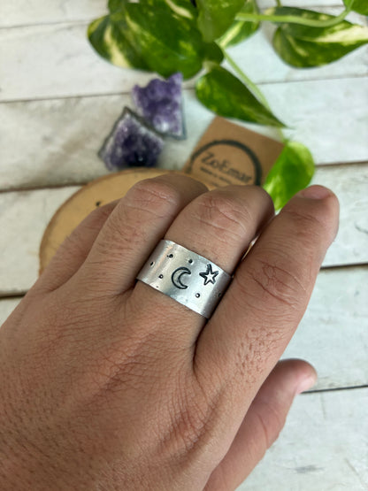 Moon & Star Ring