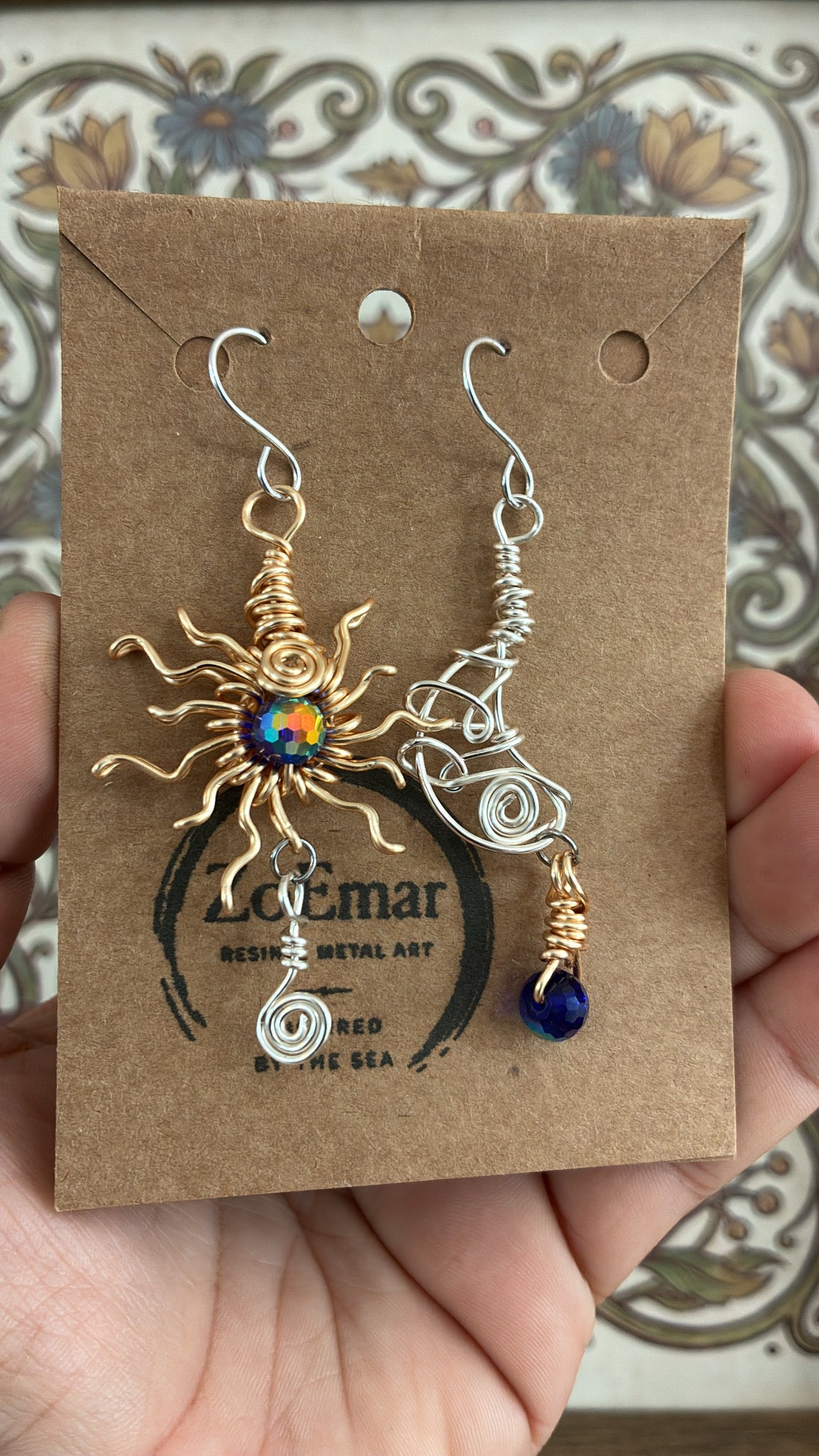 Sun and Moon BiColor Earings