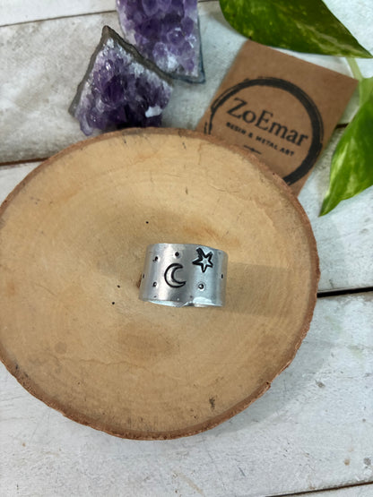 Moon & Star Ring